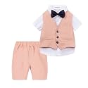 Mud Kingdom Boys Suit 4 Piece Dress Shirt Vest Shorts Set with Bow Tie 2-8 Years