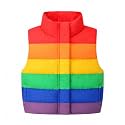 Mud Kingdom Girls Boys Puffer Vest Rainbow Stripes Stand Collar Sleeveless Jacket 2-9 Outerwear Years