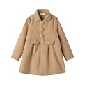Mud Kingdom Girls Peacoat Dress Coat Faux Wool Lapel Outerwear