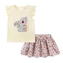 Mud Kingdom Girls Skirt Set 2 Piece Outfits Cute Cartoon Floral Summer Holiday