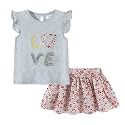 Mud Kingdom Girls Skirt Set 2 Piece Outfits Cute Cartoon Floral Summer Holiday