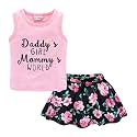Mud Kingdom Girls Skirt Set Sleeveless Cute Floral Summer Casual