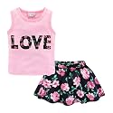 Mud Kingdom Girls Skirt Set Sleeveless Cute Floral Summer Casual