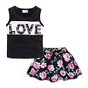 Mud Kingdom Girls Skirt Set Sleeveless Cute Floral Summer Casual