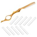 Mudder 11 Pcs Hair Razor for Cutting Thinning Styling Comb, Gold