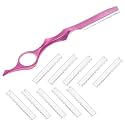 Mudder 11 Pcs Hair Razor for Cutting Thinning Styling Comb, Pink