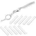 Mudder 11 Pieces Hair Styling and Thinning Comb Set - Texturizing Cutting Comb with Replacement Stainless Steel Razors for Salon and Home Use (Silver)
