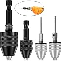 Mudder 4 Pcs Keyless Drill Chuck for Impact Driver, 1/4, 1/8, 1/16 Inch