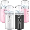 Mudder 4 Pcs Mini Facial Nano Mist Sprayer, White, Black, Light Pink, Pink