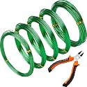 Mudder 5 Roll Bonsai Training Wire Aluminum 1/1.5/2.0mm Green