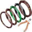 Mudder 5 Roll Bonsai Training Wire Aluminum 1/1.5/2.0mm Colorful