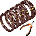 Mudder 5 Roll Bonsai Training Wire Aluminum 2/2.5/3/4/6mm Brown
