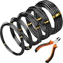 Mudder 5 Roll Bonsai Training Wire Aluminum 1/1.5/2/4/6mm Black