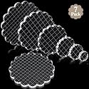 Mudder 7 Pcs Acrylic Stamp Blocks Set Clear with Grid Lines, Circular Lace