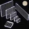 Mudder 7 Pcs Acrylic Stamp Blocks Set with Grid Lines,Straight Edge
