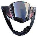 Mudsor FRONT VISOR FOR GLAMOUR T7 BLACK RED (WITH GLASS) Bike Headlight Visor