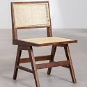 The Muebles Handcrafted Wooden Chair Solid Wood Living Room Chair | Cane Chair | Dining Chairs | Pre-Assembled | Walnut Finish, (21.1D x 19.6W x 31H Centimeters)