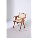The Muebles Solid Handcrafted Wooden Chair, Floating Armchair for Living Chair, Office &amp; Home, Brown Colour, (21.1D x 19.6W x 31H Centimeters)