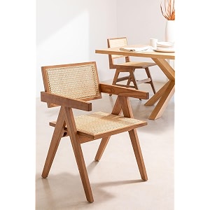 the muebles solid wood rattan armrest chair vintage retro comfortable chair for living roomkitchenbalconygarden natural wood 52d x 52w x 78h centimeters