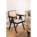 The Muebles Solid Wooden Cane Arm Chair for Living Room, Bedroom &amp; Home, Honey Bown, (55D x 55W x 80H Centimeters)