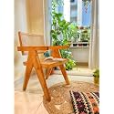 The Muebles Solid Wooden Modern Yet Classic Lounge Arm Chair | Dinning Chair for Living Room, Dinning Room & Home, Brown Colour, (21D x 20W x 32H Centimeters)