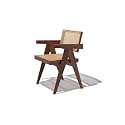 The Muebles Store Cane Armchair Kangaroo Chairs Side Chair for Home Livingroom Restaurant Chair in Walnut Color - 55d X 55w X 80h Centimeters(Customization Available)