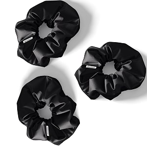 luxury satin scrunchies for women and girls  black scrunchies  anti hair breakage quality tie elastic black