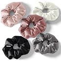 Silk Satin Hair Scrunchies Ties Pack for Women and Girls Multicolour (Classics)