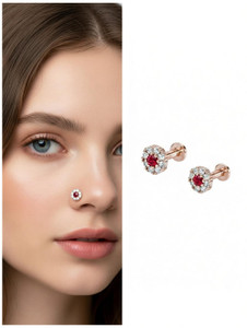 mufasa fashion cubic zirconia gold-plated plated brass nose stud