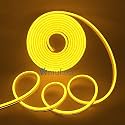 Mufasa LED Strip Lights, LED Neon Light Rope, Outdoor Flexible Light with DC 12V Adapter,16.4 Ft/5m 2835 600 LEDs Silicone Light for Home, Indoors, Outdoors Decor DIY (5 Meter) (Amber)