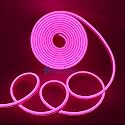 Mufasa LED Strip Lights, LED Neon Light Rope, Outdoor Flexible Light with DC 12V Adapter,16.4 Ft/5m 2835 600 LEDs Silicone Light for Home, Indoors, Outdoors Decor DIY (5 Meter) (Pink)