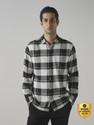 MUFTI Men Checkered Casual Grey Shirt