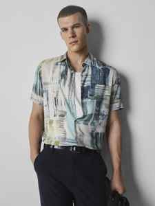MUFTI Men Printed Casual Multicolor Shirt