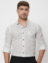 MUFTI Men Printed Casual White Black Shirt