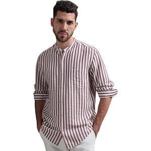 MUFTI Men Shirt Slim Fit Mandarin