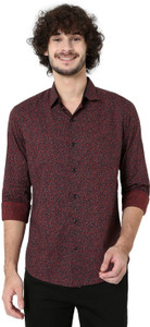 MUFTI Men Slim Fit Printed Spread Collar