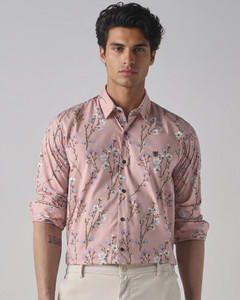 MUFTI Men Slim Fit Printed Spread Collar