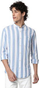 MUFTI Men Slim Fit Striped Spread Collar