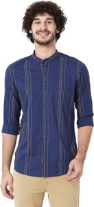 MUFTI Men Slim Fit Striped Spread Collar
