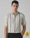MUFTI Men Slim Fit Striped Spread Collar