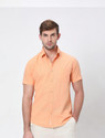 MUFTI Men Solid Casual Orange Shirt
