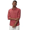 MUFTI Mens Cotton Linen Slim Fit Shirt