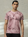 MUFTI Printed Men Round Neck Pink T-Shirt