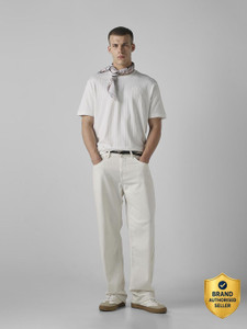 MUFTI Solid Men Round Neck White T-Shirt