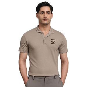 MUFTI White Solid Polo T-Shirt