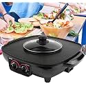 Double Layer Korean Barbecue Hot Pot, Integrated Cooker, Electric Baking Pan, Smokeless Split Shabu Shabu BBQ Pot