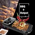 Portable Electric Grill, Electric Baking Pan Portable Smokefree Electric Barbecue Grill Indoor Large Capacity Hot Pot Household Safe Non-Stick Pan Electric Grill with Adjustments for 3-8 people