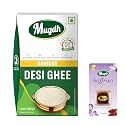 Mugdh 100% Pure Daanedaar Desi Ghee with Good Taste | Naturally improves digestion and boosts immunity - 1 Litre (Desi Ghee + Kesar)