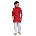 MUHURATAM Boy's Regular Tunic Shirt (PS-JK-102_Maroon-White 9)