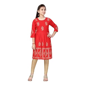 muhuratam Girls Cotton Regular Tunic Shirt